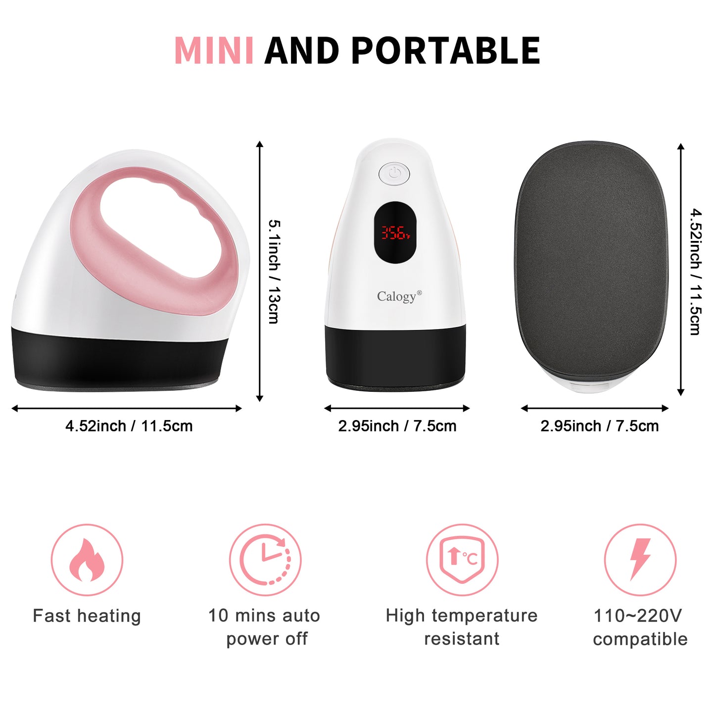 Calogy Mini Heat Press, Varmotransiga Maŝino, Konstanta Tempera Kontrolo, Izolita Sekureca Bazo, Konvenas por Metioj, Ĉemizo, Ĉapelo, Ĉapo, Kusenoj (Blanka Rozo)