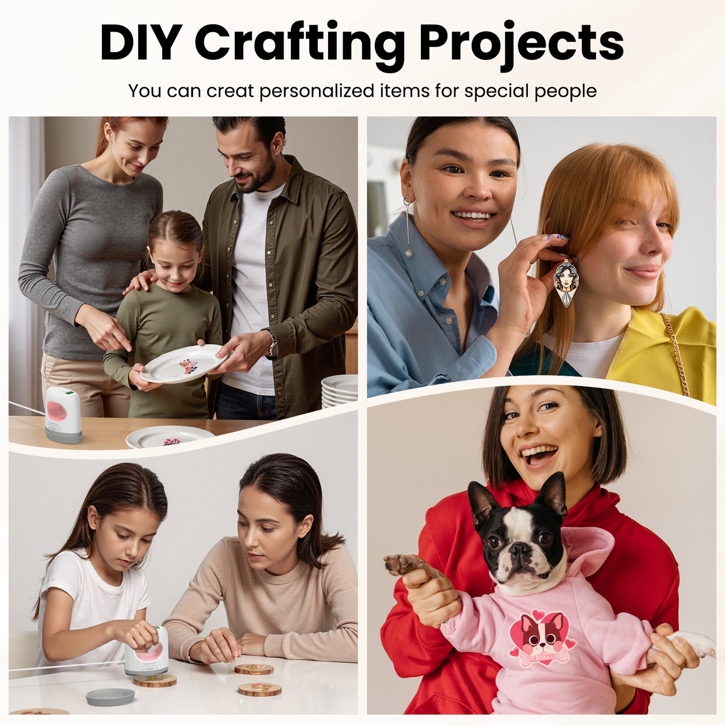 Calogy Super Mini Heat Press Machine, Fast Up to Max 410℉ in 3Mins & 4 Heating Setting with LED Display, Mini Iron for Crafting with Precision Tip, Easy for Small Objects Like Shoes, Hats (White Pink)