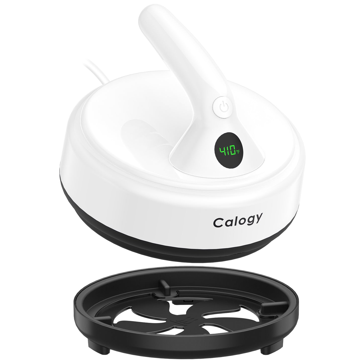 Calogy Mini Heat Press, Small Round Heat Press Machine 5" Diameter, Portable Iron 4 Levels Temp Max 410℉ for Heating Transfer Sublimation Crafts, DIY Coaster, Bag, Pillow, Ceramic (Baby Pink)